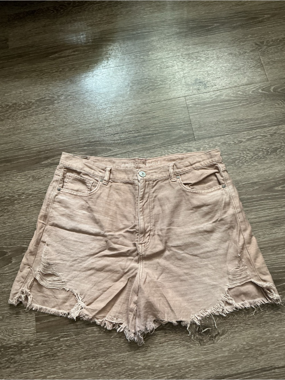 American Eagle Outfitters Distressed High-Rise Denim Shorts